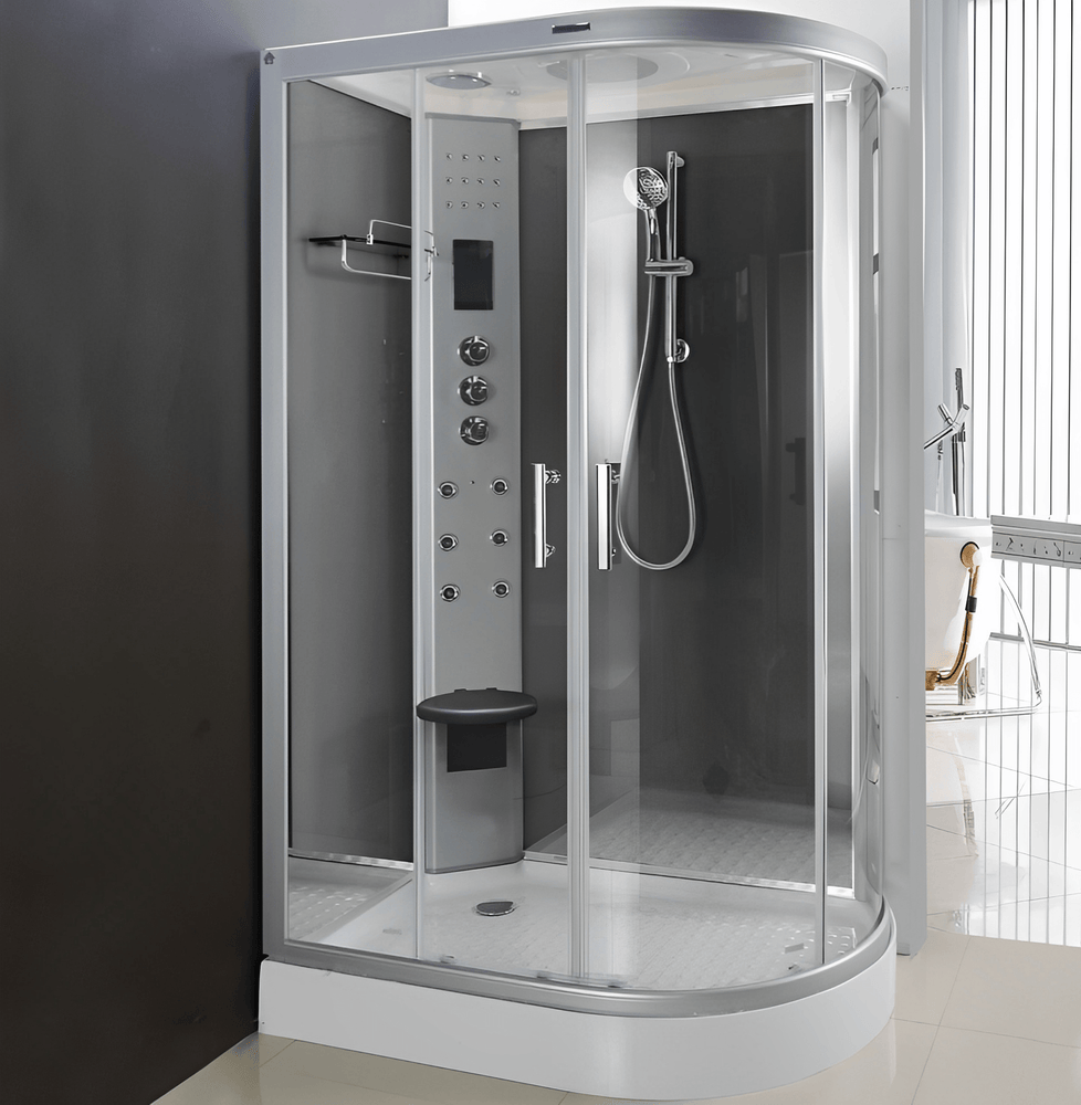 LW20 Left Handed Offset Quadrant & Hydro Shower Cabin Cubicle With Mirror (1200 x 800)