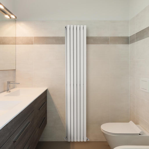 Beverly White Vertical Designer Radiator: 1800mm x 354mm - Double Panel Column