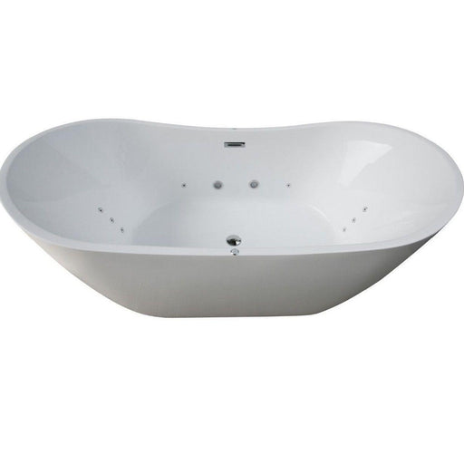 Flora Double Ended Freestanding / Whirlpool Bath - 1800mm x 900mm With 12 Spa Jets