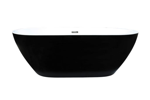 Colombo Black Double Ended Freestanding / Whirlpool Bath  - 1700mm x 800mm With 8 Spa Jets