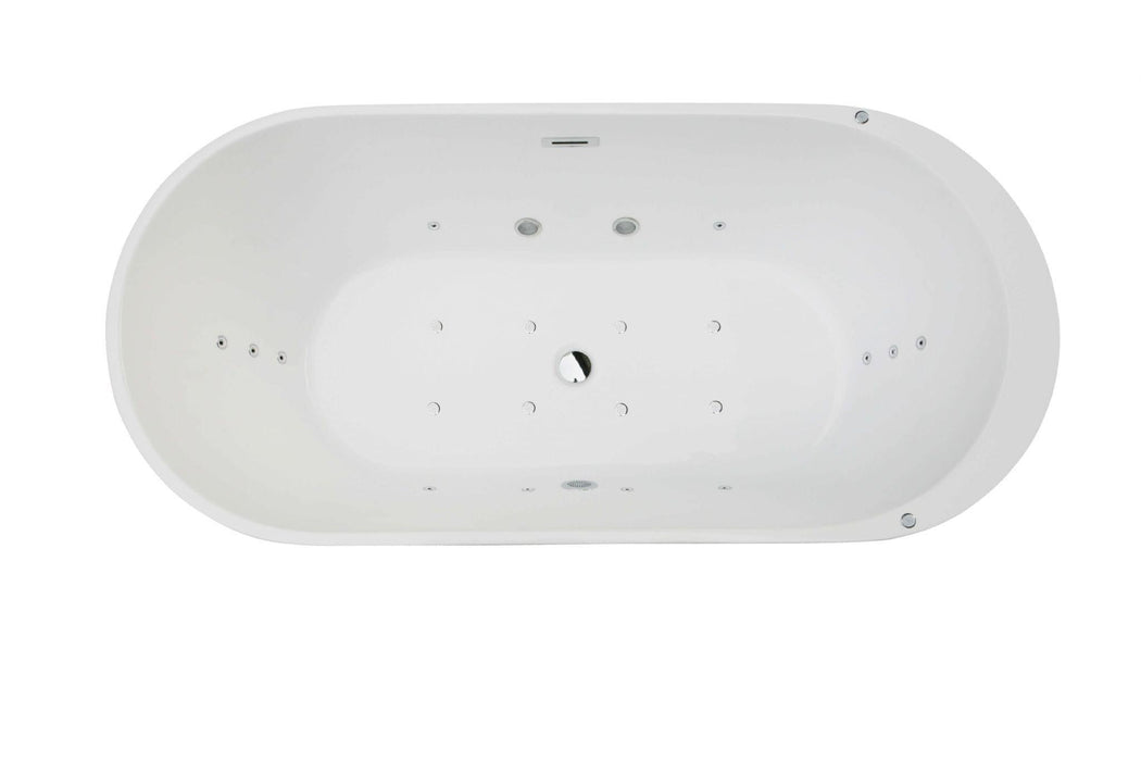 Colombo White Double Ended Freestanding / Whirlpool Bath (1700mm x 800mm) With 20 Spa Jets