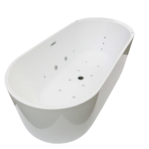 Colombo White Double Ended Freestanding / Whirlpool Bath (1700mm x 800mm) With 20 Spa Jets