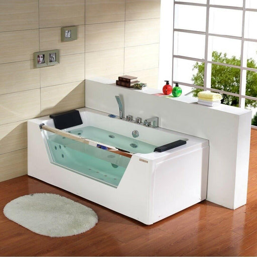 Lisbon Straight Double Ended Whirlpool Bath & AirSpa Baths 1700mm x 800mm 22 Jets