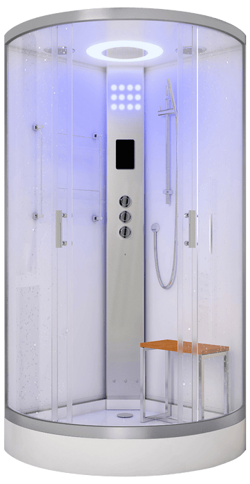 LW10 White Quadrant Steam Shower Enclosure (900mm x 900mm)