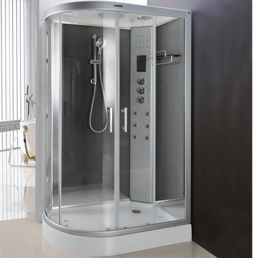 LW18 Right Handed Offset Quadrant Enclosure With Mirror Steam Shower Cabin  (1200 x 800)