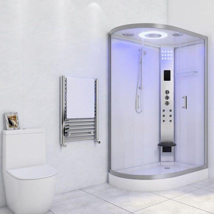 LW20 White Right Handed Offset Quadrant Enclosure & Hydro Shower Cabin  (1200 x 800)