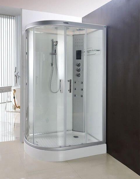 LW20 White Right Handed Offset Quadrant Enclosure & Hydro Shower Cabin  (1200 x 800)