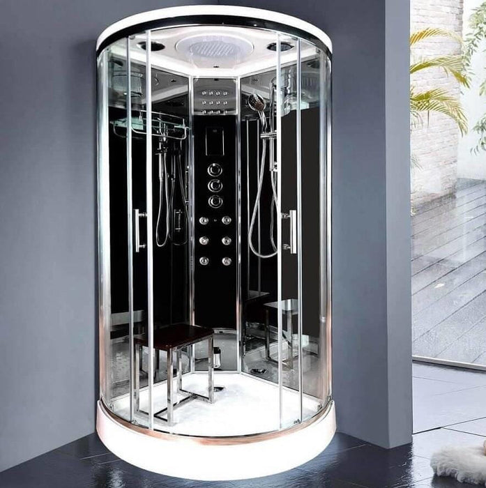 LWSL03 Quadrant Steam Shower Cabin With EasyFit Fast Build Enclosure & Mirror (900mm x 900mm)