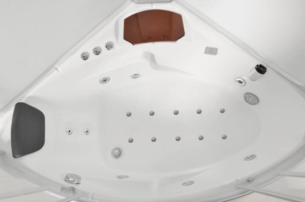 LWST White Corner Steam Shower Whirlpool and Airspa Bath 1350mm x 1350mm