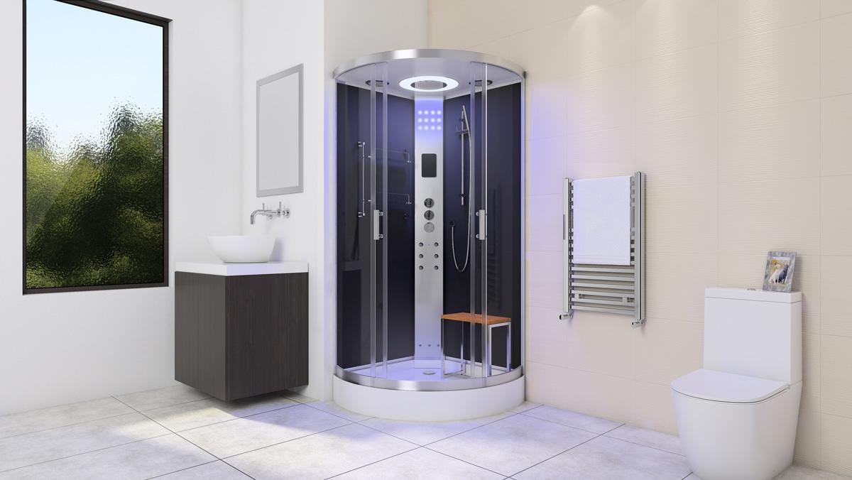 LW30 Black Quadrant Steam Shower (800mm x 800mm)