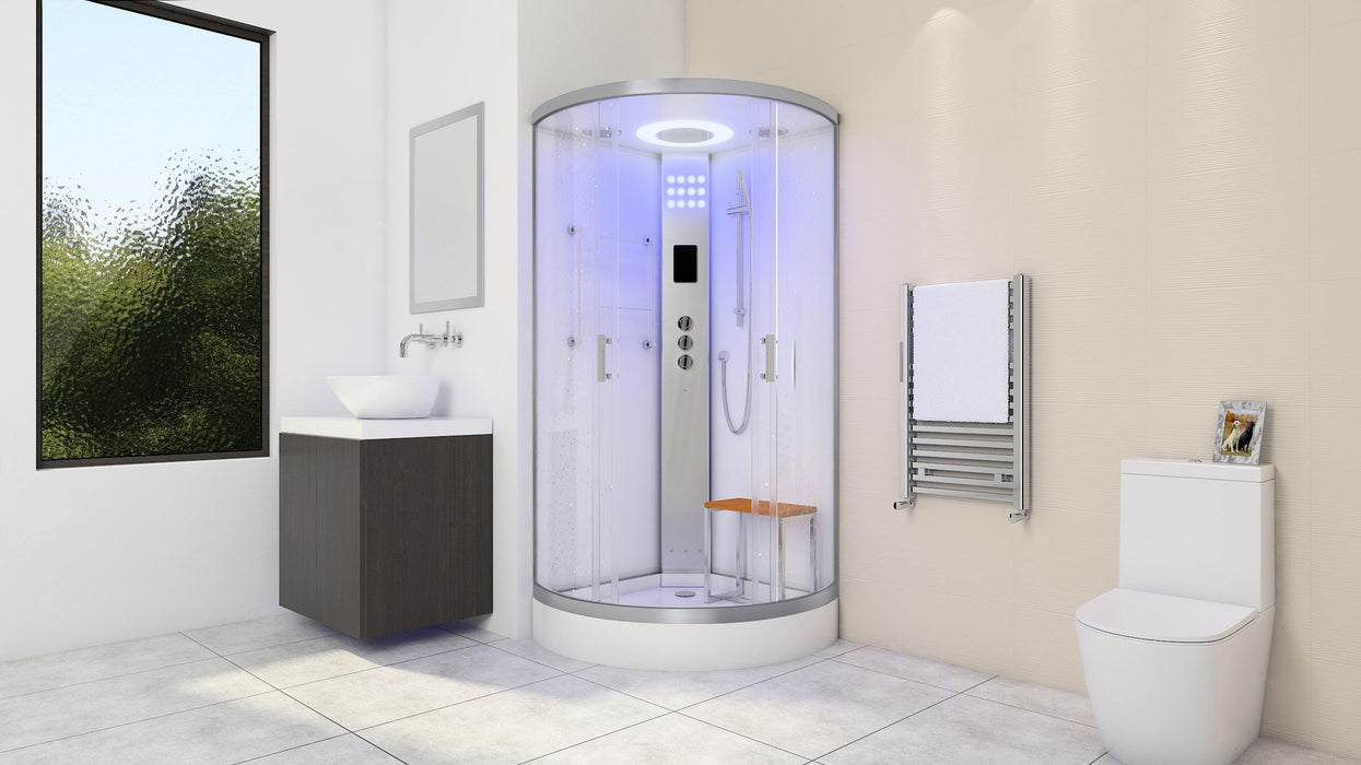 LW11 White 900mm x 900mm Quadrant Hydro Shower Cubicle