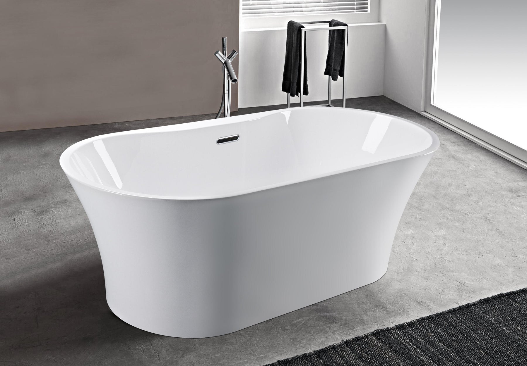 Lisna Waters - Vegas Double Ended Small Freestanding Bath With Tap Ledge (1700mm x 800mm)