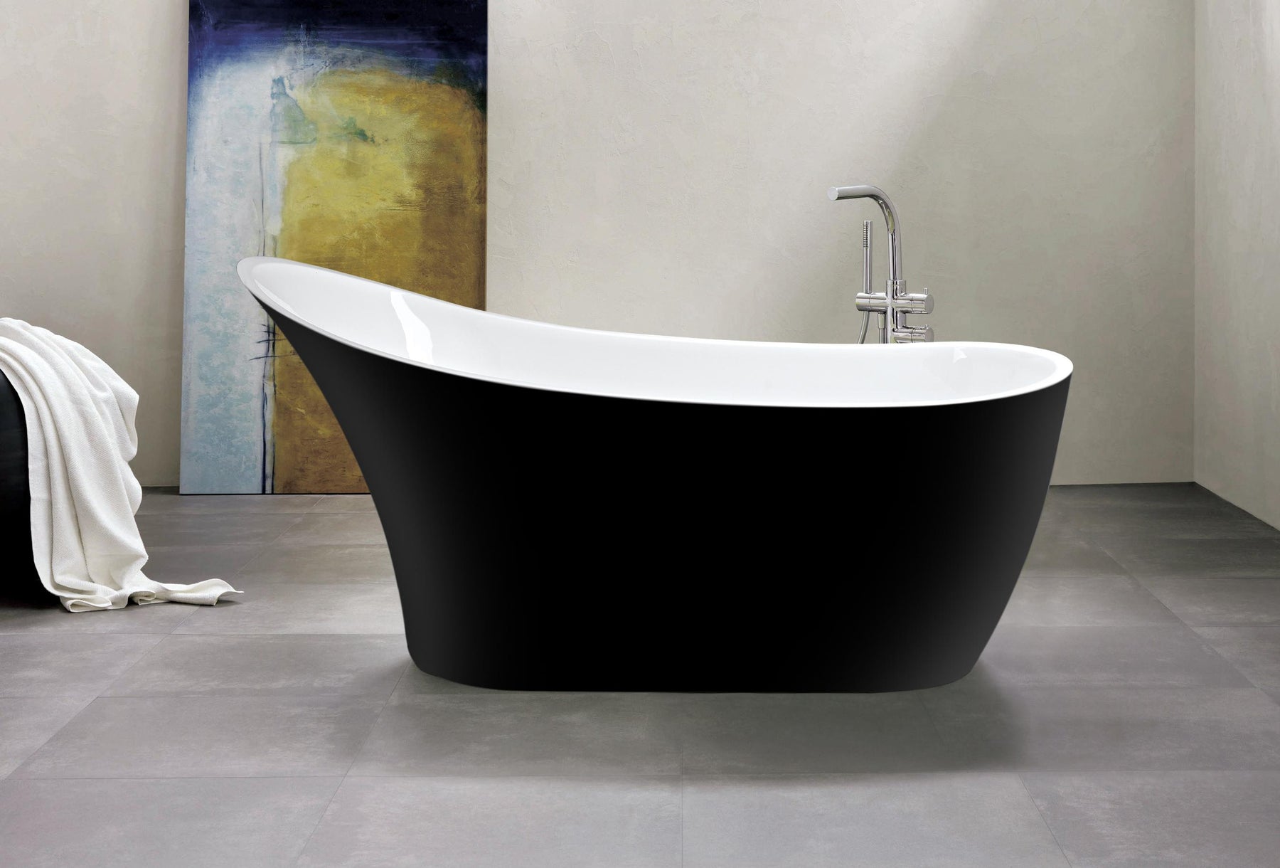 Lisna Waters - Andreas Black Slipper Freestanding Bath (1680mm x 730mm)