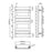 8 Bar Straight Ladder Towel Rail Radiator With Palma Anthracite (800mm x 500mm)